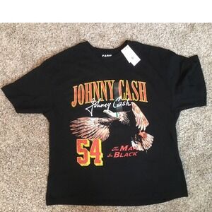 Johnny Cash Ring of Fire Eagle Graphic T Shirt NWT Black Size Medium